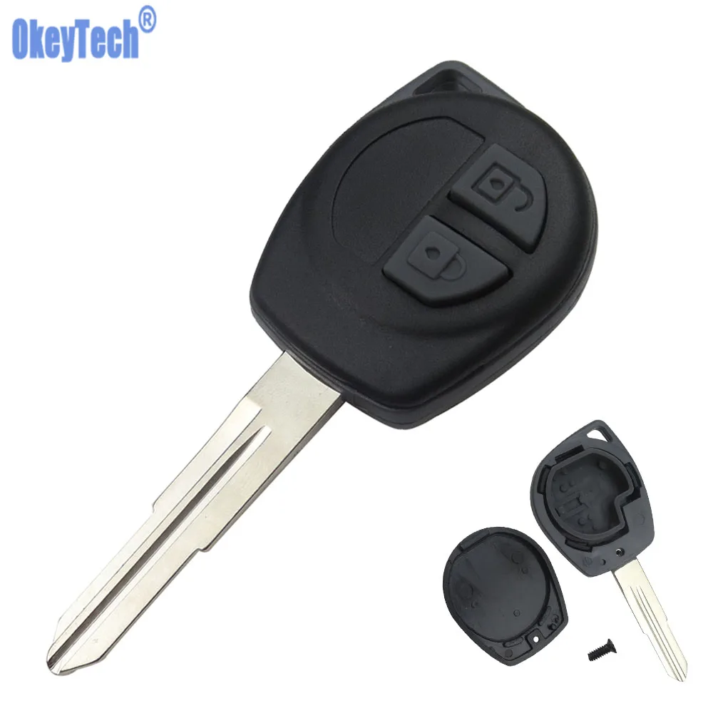 

OkeyTech 2 Button Car Remote Key Shell Case FOB SZ11R Blade For Suzuki Swift Splash SX4 Aerio Grand Vitara Agila with Button Pad