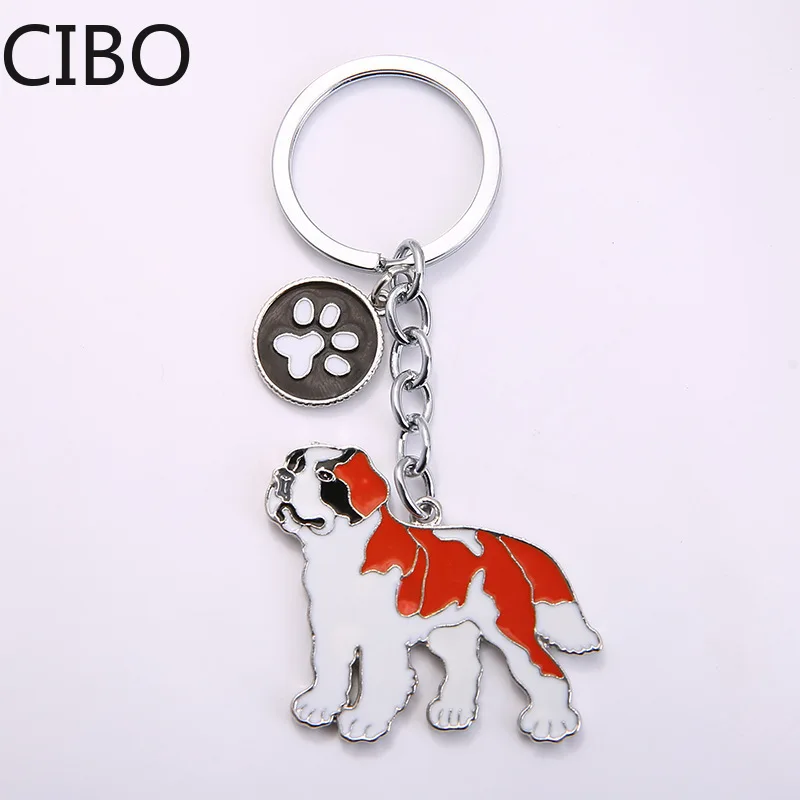 

2019 New Rottweiler dog pendant key chains men women metal bag charm male female car chihuahua-Corgi keychain key ring holder