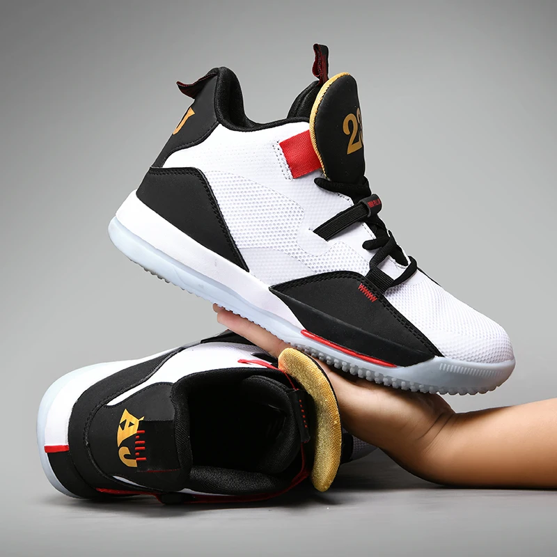 Basketball Shoes Men Women High-top Sports Air Cushion Hombre Athletic Mens Shoes Comfortable Breathable Retro Sneakers