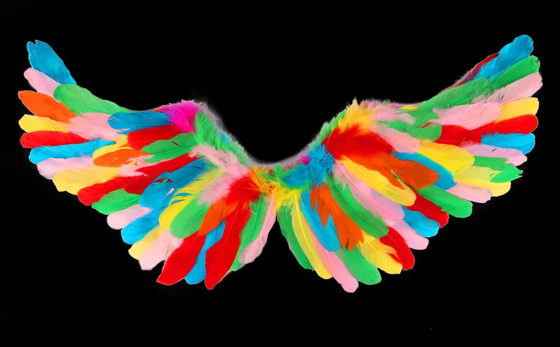 Костюмы ангела с крыльями и перьями Сказочное нарядное платье для девочек Наряд