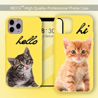 animal cat cute cat phone case for iphone x xr 11 12 13 pro mini pro xs max 8 7 plus candy yellow silicone covers