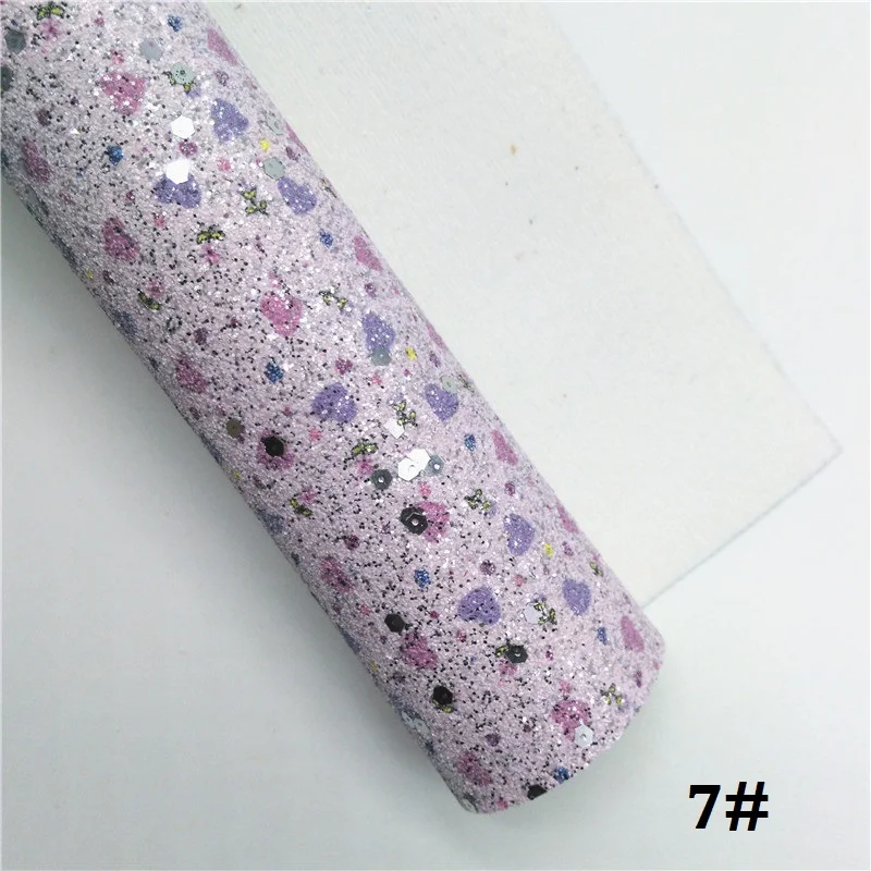 7 Glitterwishcome 21X29 см А4 Размер синтетическая кожа, сердца блеск с принтом кожа, искусственная из искусственной кожи Ткань Винил для бантов, GM601A - Цвет: 7