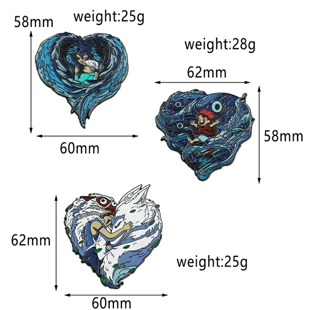 Miyazaki Hayao аниме брошь Воющий движущийся замок понё на скале Принцесса Мононоке