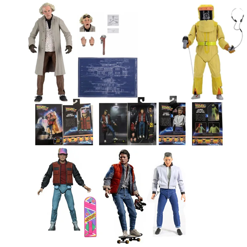 

Marty McFly Doc Brown Figure NECA Back To The Future Ⅱ Sports Almanac Martin (1985) Biff Tannen Model Toy Doll