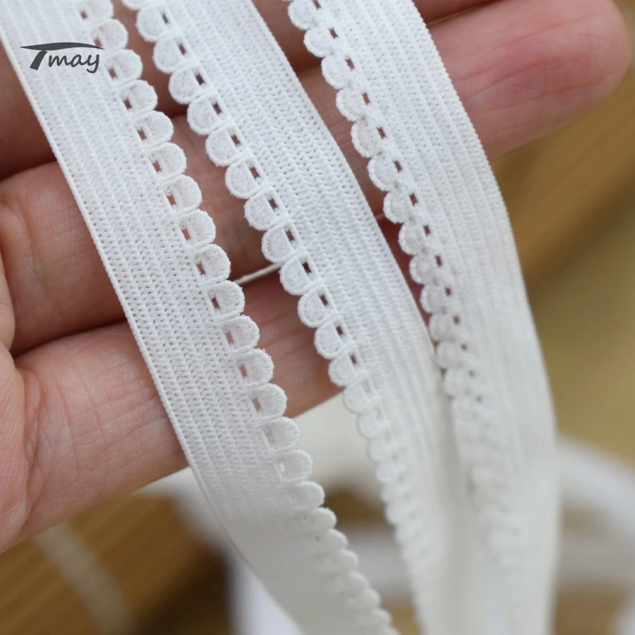 Эластичные ленты #1574 #1579 черного и белого цветов для одежды 8 ярдов/Лот 10 мм