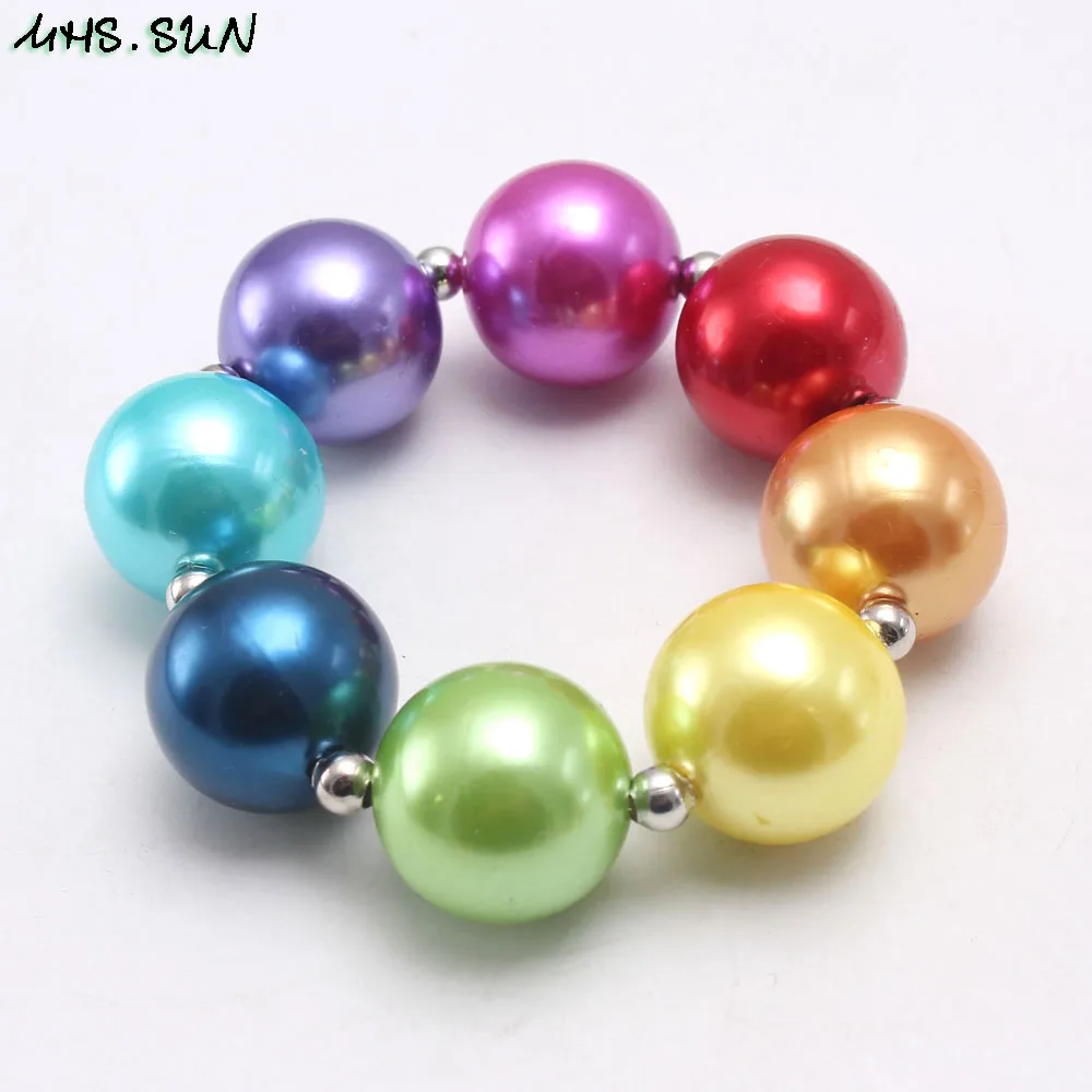 MHS.SUN Радужное цветное детское ожерелье из АБС-пластика жемчужное жевательной