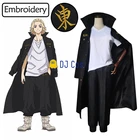 Manjiro Sano костюм для косплея с вышивкой из аниме Токийский Мстители Mikey Униформа Токийский мандзи банд Тренч для хэллоуивечерние вечеринки ролевые игры