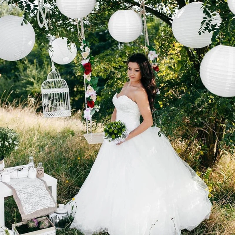 

10Pcs White Lanterns Paper Party Beautiful Honeycomb Balls Paper Lanterns Wedding Hanging Celebration Ornaments Home Decoration