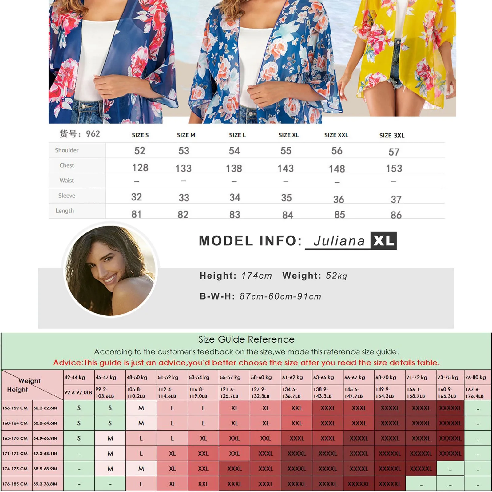 

Women Floral Kimono Plus Size Tops Summer Fashion Temperament Cardigans Loose Shawl Beachwear Boho Casual Blouse Swimwear #t3g