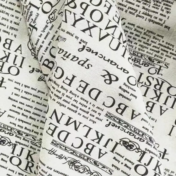 Швейная хлопчатобумажная ткань с газетным принтом льняная хлопковая Лоскутная
