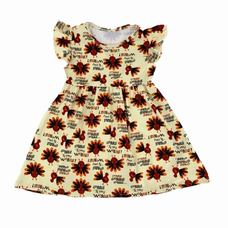 Платье на День Благодарения для маленьких девочек бутиковая одежда с турецким