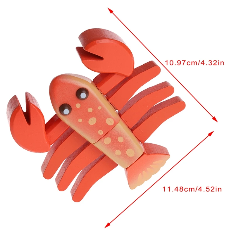

Wooden Cutting Sea Food Chopping Pretend Play Educational Toy Gift For Kid Baby