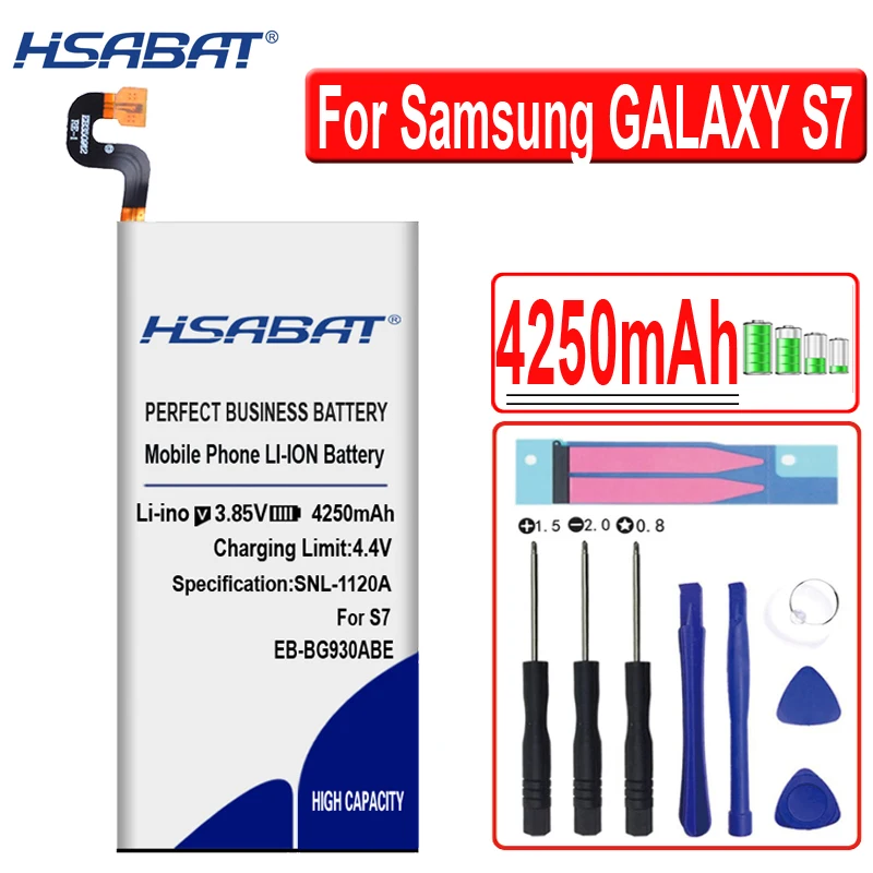 HSABAT 4250 мА/ч, EB-BG930ABE Батарея для samsung GALAXY S7 G9300 SM-G9300 G930L G930 G930F G930A G9308 G9309 G930FD G930W8