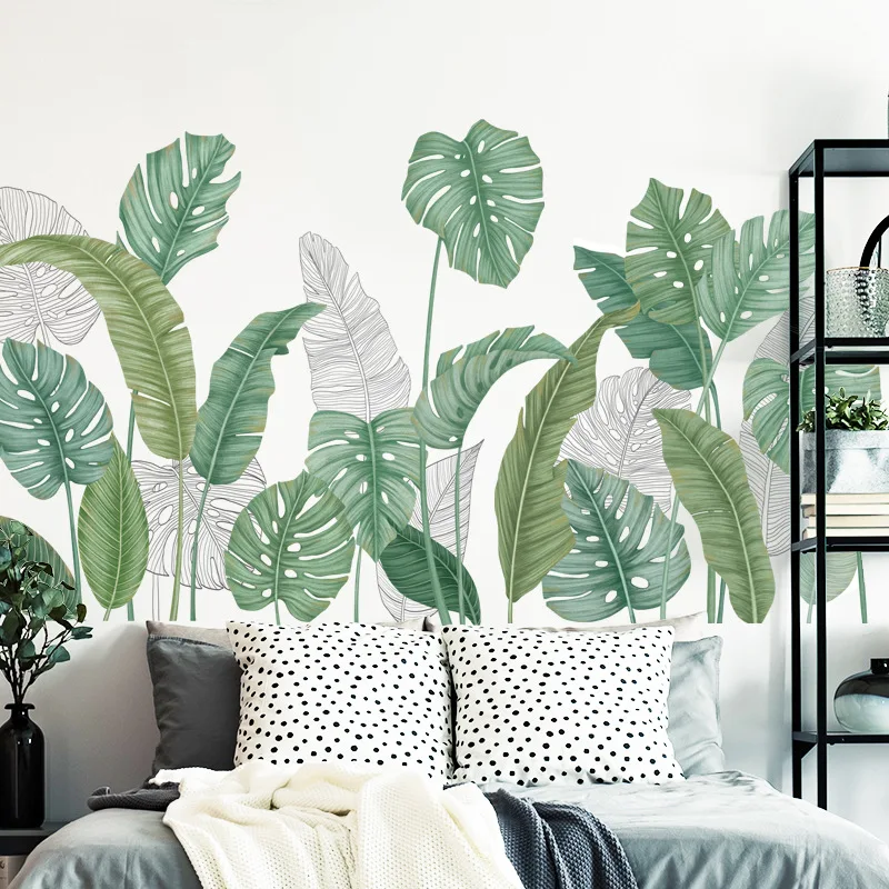 

Nordic Banana Leaf Wall Stickers for Living room Bedroom Removable Vinyl Wall Decals Art Home Decor Waterproof Plants Murals