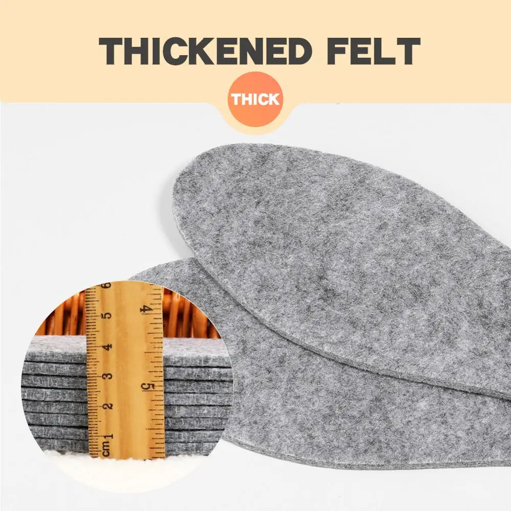 3ANGNI 5 Pairs Wool Felt Insoles Thick Warm Insole For Shoes Women Men Genuine Wool Breathable Shoe Pad.