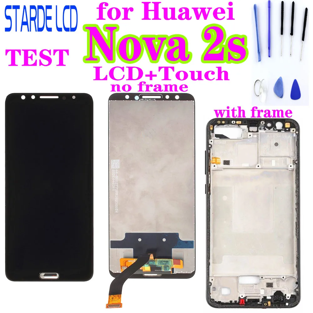 Дисплей 6,0 'Nova 2s HWI-AL00 LCD для HUAWEI NOVA 2S, ЖК-дисплей с сенсорным экраном в сборе с рамкой