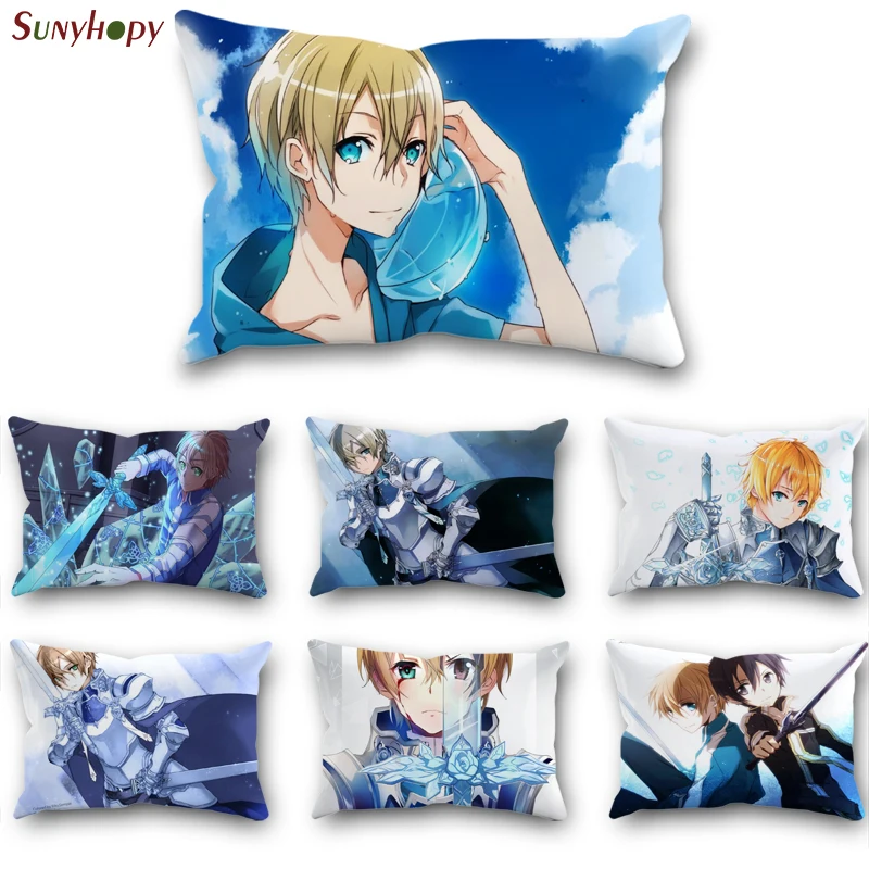 

Custom Sword Art Online Pillowcase Satin Fabric Rectangle Bed Pillow Cover For Home Wedding Decorative Pillowcases 0804WJY