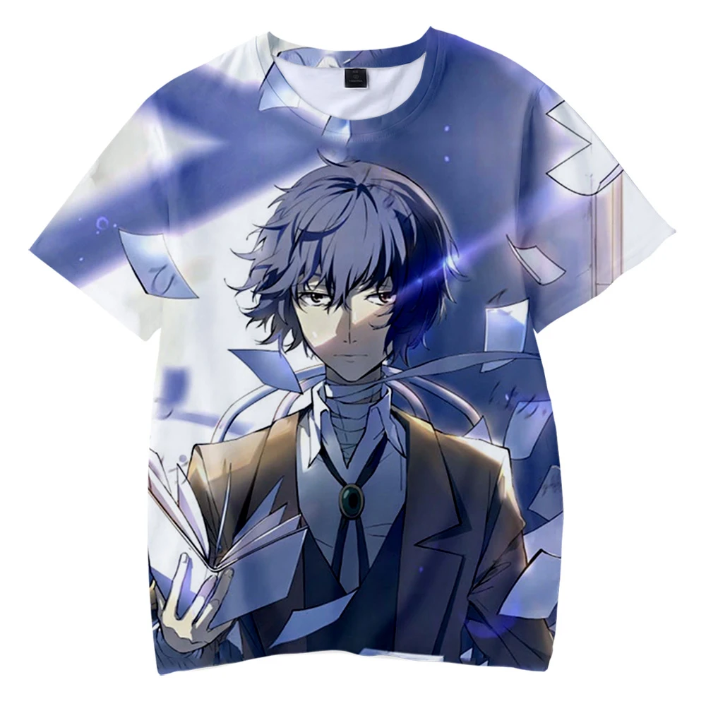 

2021Hot Sale Anime Bungo Stray Dogs 3D Printed T-Shirt Unisex Fashion Casual Harajuku Round-neck Short Sleeve Streetwear Top