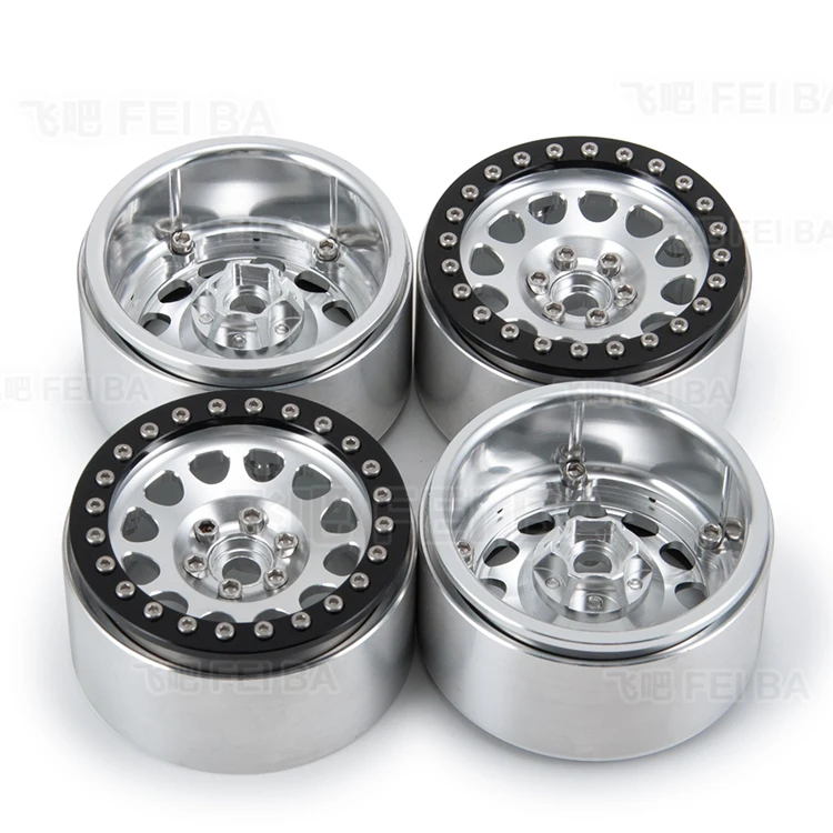 Cubo de rueda de aleaci&oacute;n de aluminio para coche de escalada, piezas modificadas para SCX10 Rock Crawler, 2,2 pulgadas, 1/10 pulgadas, 1 unidad-1