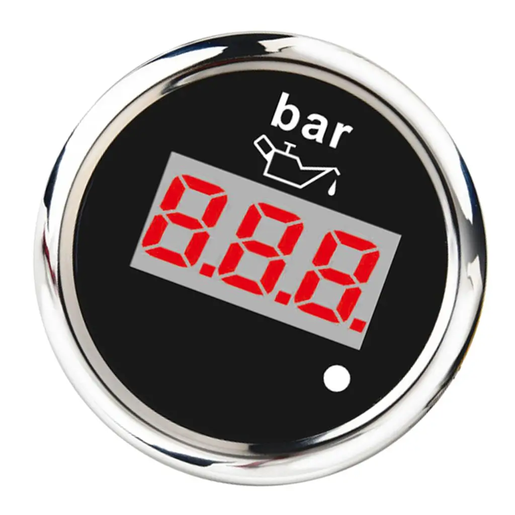 

Цифровой манометр для автомобиля и грузовика, 2 дюйма, 52 мм, 100 бар, красный светодиодный водонепроницаемый, черный циферблат