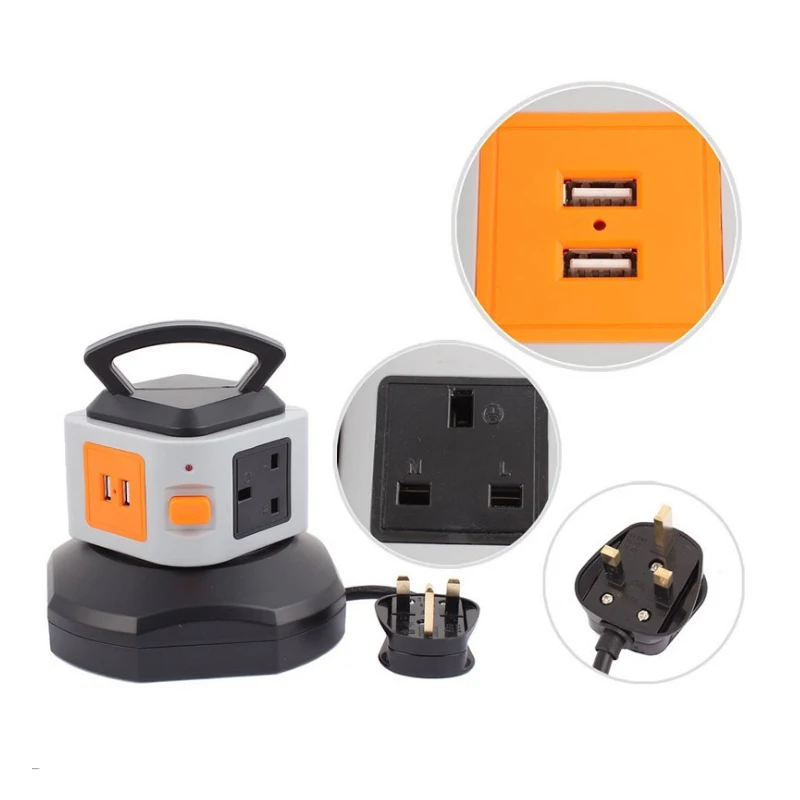 Умные электрические вилки 4 выхода 2 USB зарядка для iPhone Sanxing xiaomi huawei 1 слой защита розетки от скачков напряжения плата питания Великобритания вилка