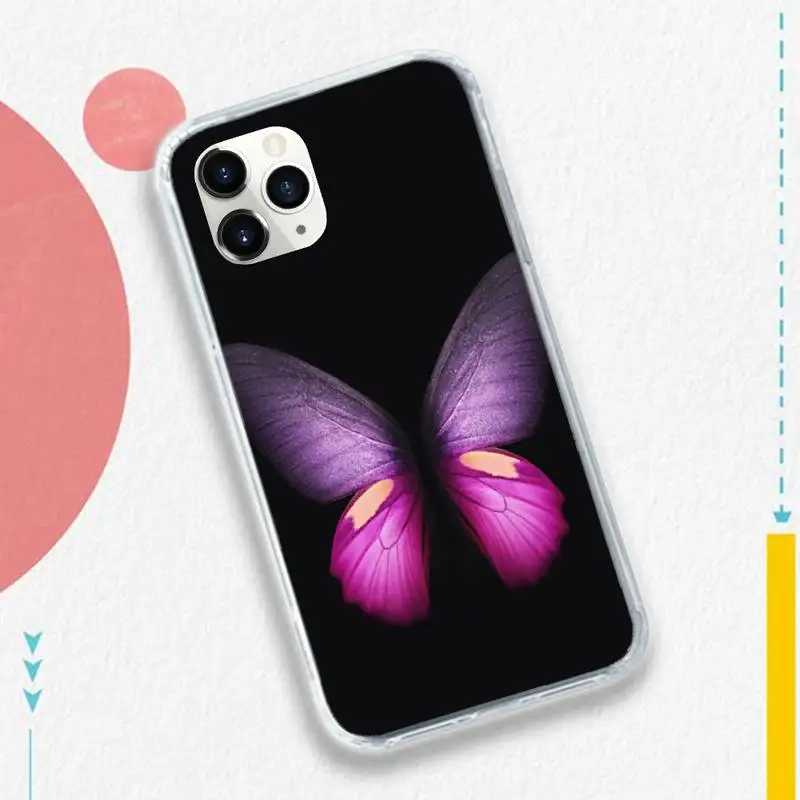 

Butterfly cute animal pattern Phone Case Transparent soft For iphone 5 5s 5c se 6 6s 7 8 11 12 plus mini x xs xr pro max