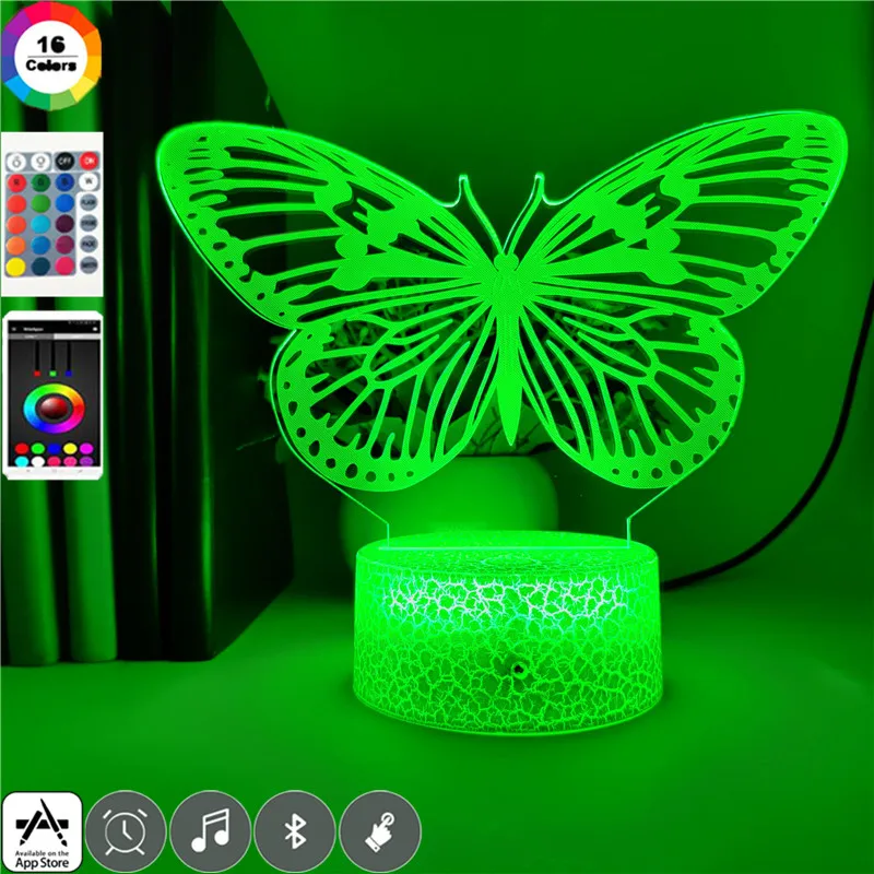 Красивый Ночной светильник с изображением животных бабочек для маленьких детей