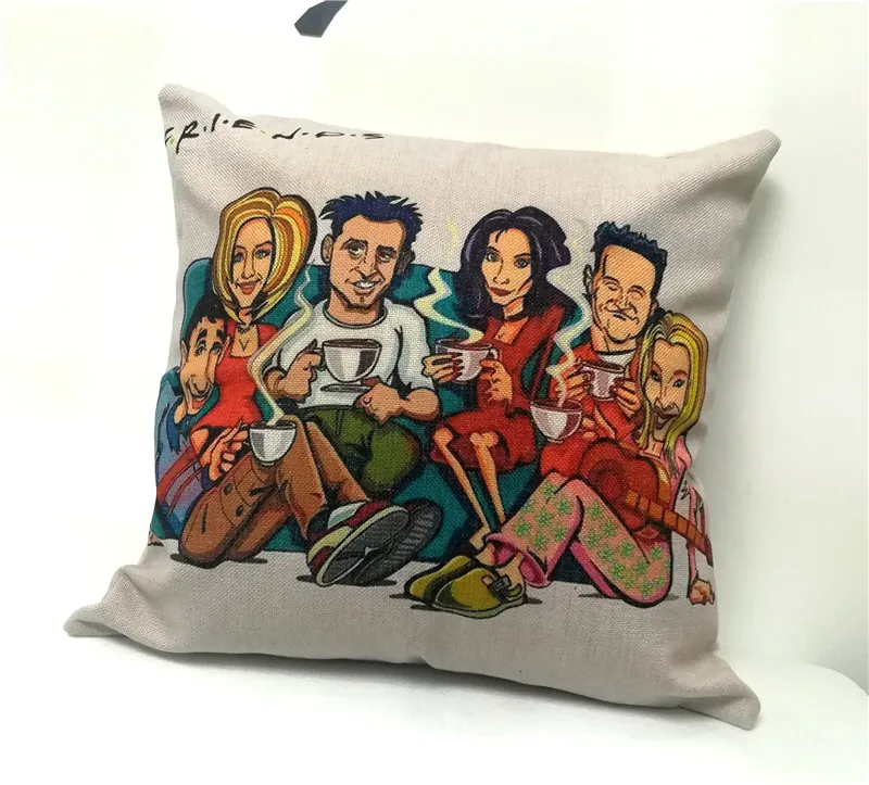 Новая Подушка на молнии 17x17 дюймов для друзей с героями мультфильмов центральный