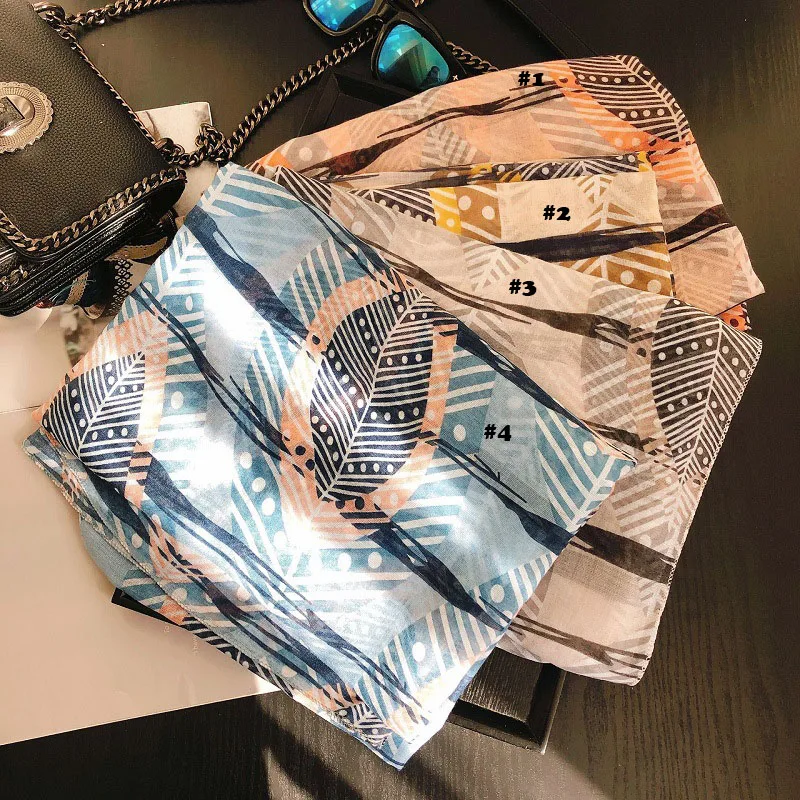 2020 новейший женский хлопковый шарф с узором в виде листьев 4 цвета 10 шт./лот| |