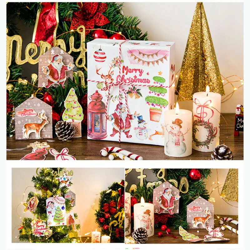 1 шт. Рождественская лента мультфильм Санта Сделай сам стикер декоративные ленты