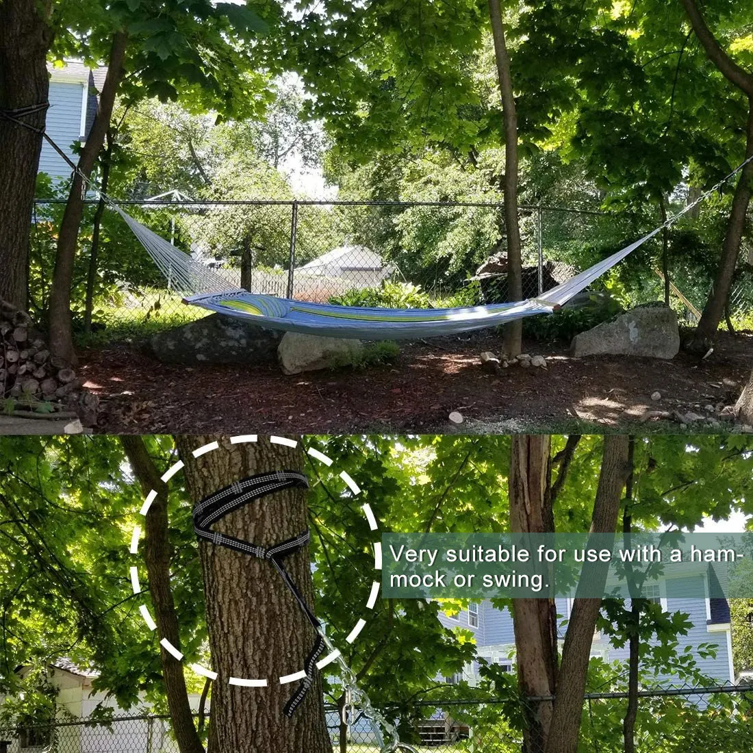 

Hammock Belt Hammock Straps Special Reinforced Polyester Straps 5 Ring High Load-Bearing Barbed Black Outdoor Camping 1/2 Pcs