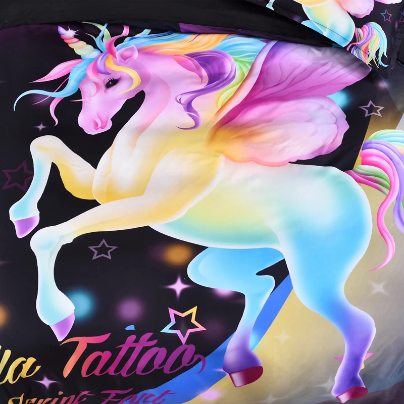 2/3 шт. Постельное белье Единорог постельного белья с пододеяльником и