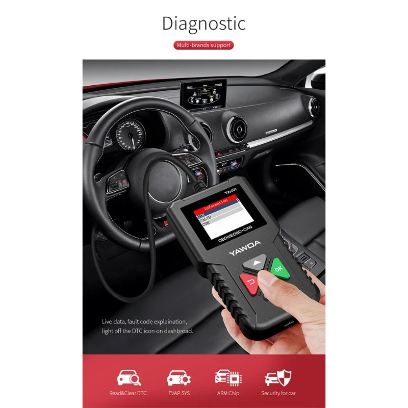 

B36B Car Diagnostic Scanner Portable OBD2 Auto Fault Diagnostic Tool for Read & Erase Fault Codes
