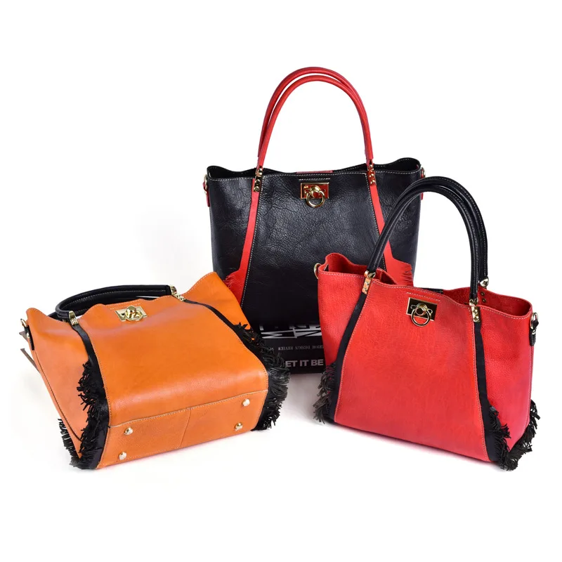 

Genuine Cowhide Leather Handbags Handmade Embossing Women Bag 2021 New Vintage Style Leisure Shoulder Bags For Women