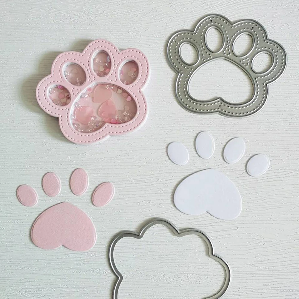 

New Cat dog paw print metal cutting mould pattern scrapbook die embossing DIY handicraft paper card photo album metal