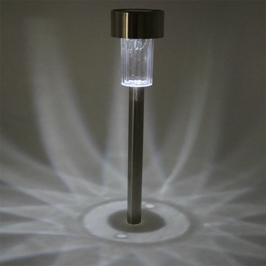 10 шт./лот из нержавеющей стали светодиодный Солнечный газон свет для декора сада