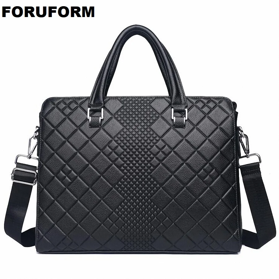 

New Natural Cowskin 100% Genuine Leather Men's Briefcase Fashion Large Capacity Business bag Male Shoulder Laptop Bag