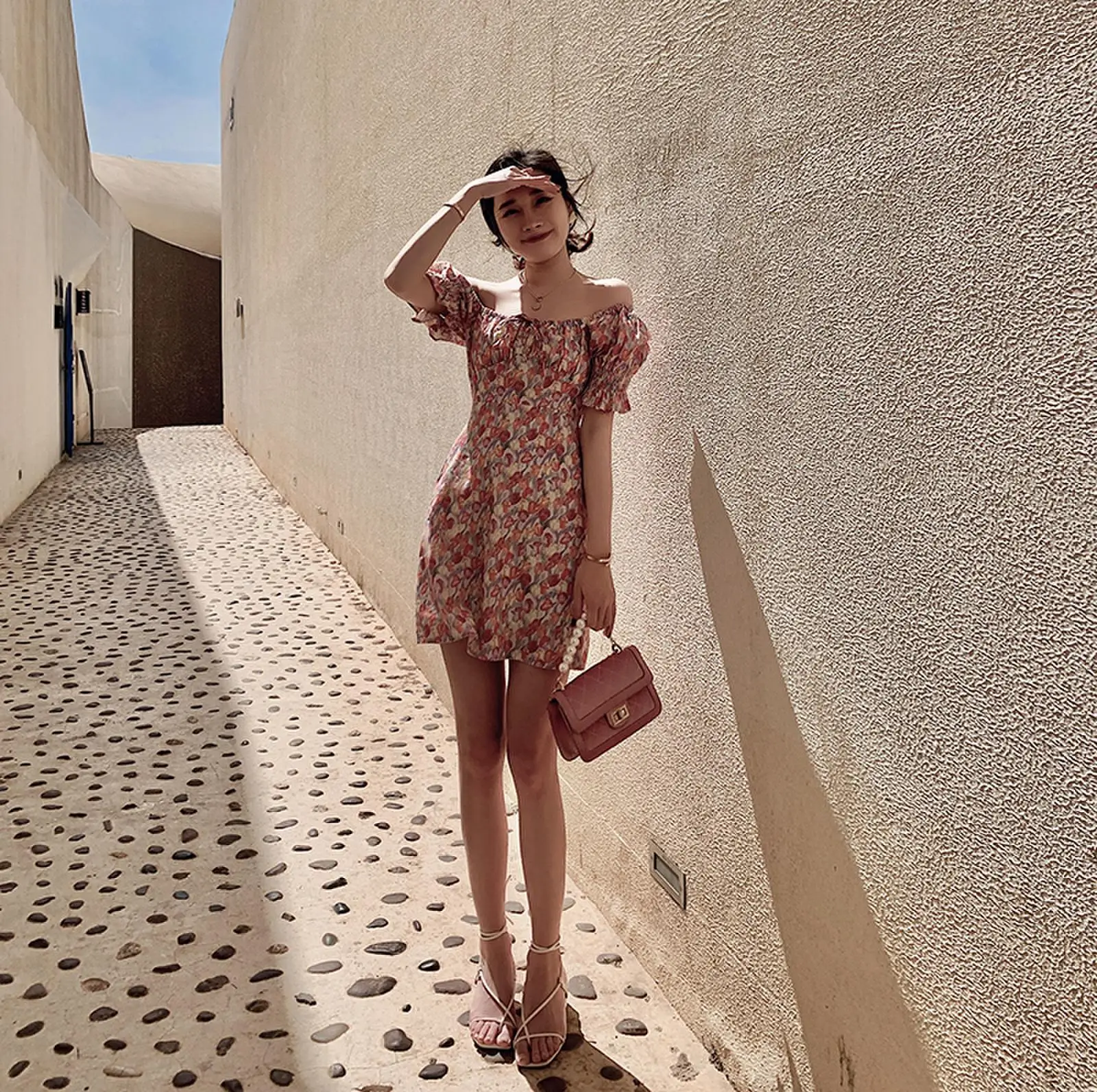 

Make holiday dress printing waist skirt