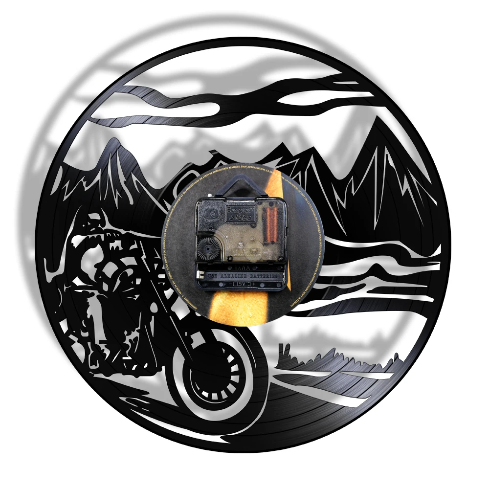 Настенные часы с виниловой пластиной для мотокросса мальчиков и комнат домашний