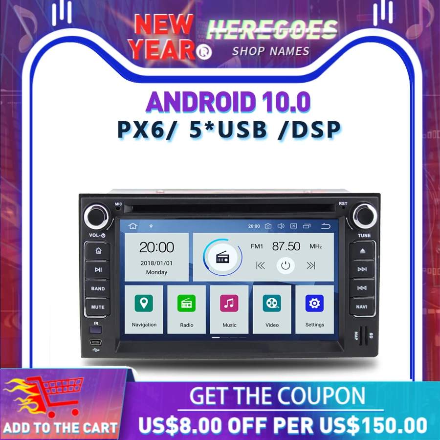 PX6 Android 10 0 DSP 4 Гб + 64 ROM RDS радио Bluetooth 5 карта Wifi автомобильный dvd плеер GPS для Kia Cerato