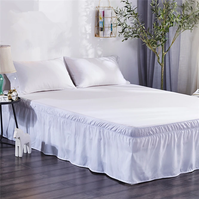 3 Size Bed Skirt White Shirts without Surface Elastic Band Single Queen King Easy On/Easy Off skirt Bedding home textile | Дом и сад