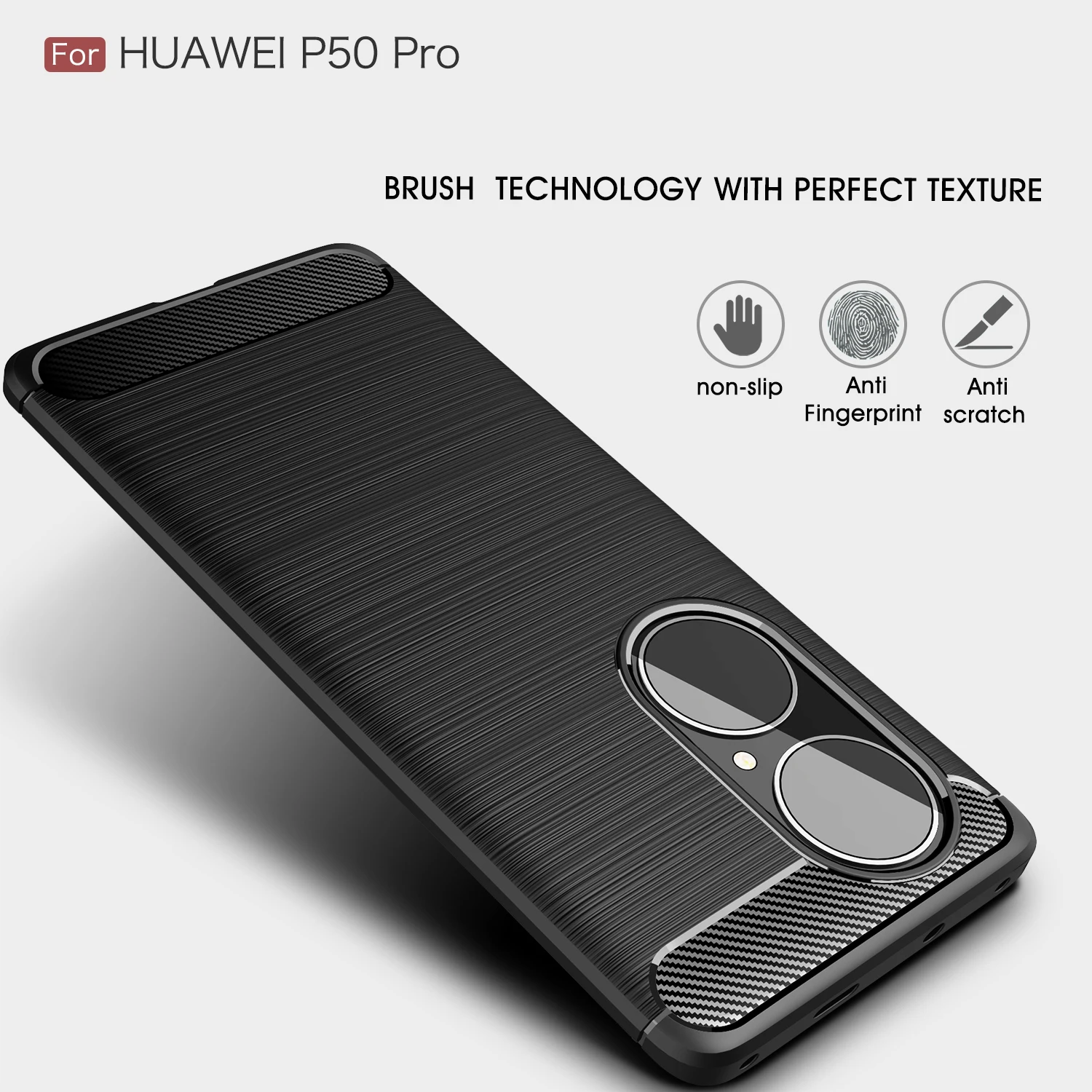 

Business Soft Silicone Phone Case For Huawei P50 Pro P40 Lite E Plus 4G P20 2019 5G P30 Ultra-thin Carbon Fiber TPU Back Cover