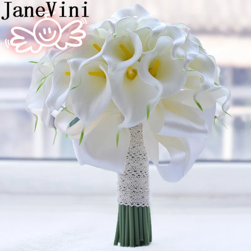 JaneVini букет невесты в стиле бохо белая искусственная желтая шелковая