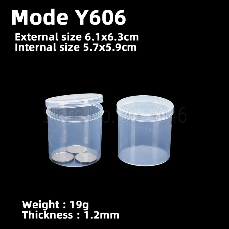 

10 pieces Y606 Round Plastic Case Parts Accessory Organize Storage Screw Sample Transparent Box 5.7x5.9cm