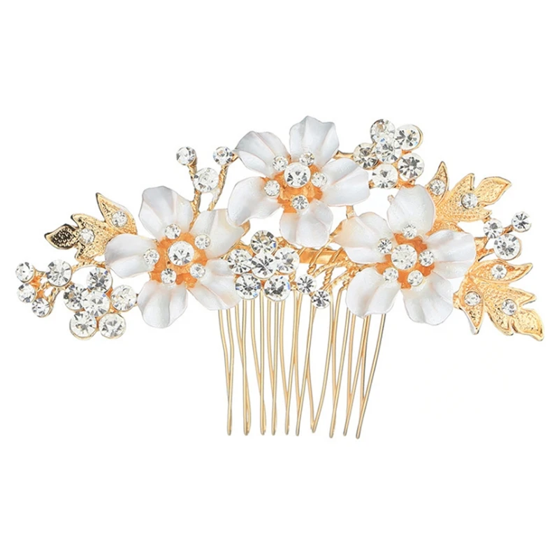 

PHYLLIS A93 Alloy Flower Wedding Side Tiara Bridal Hair Comb Wedding Hair Accessories Hair Jewelry Elegant Crystal Hair Clips