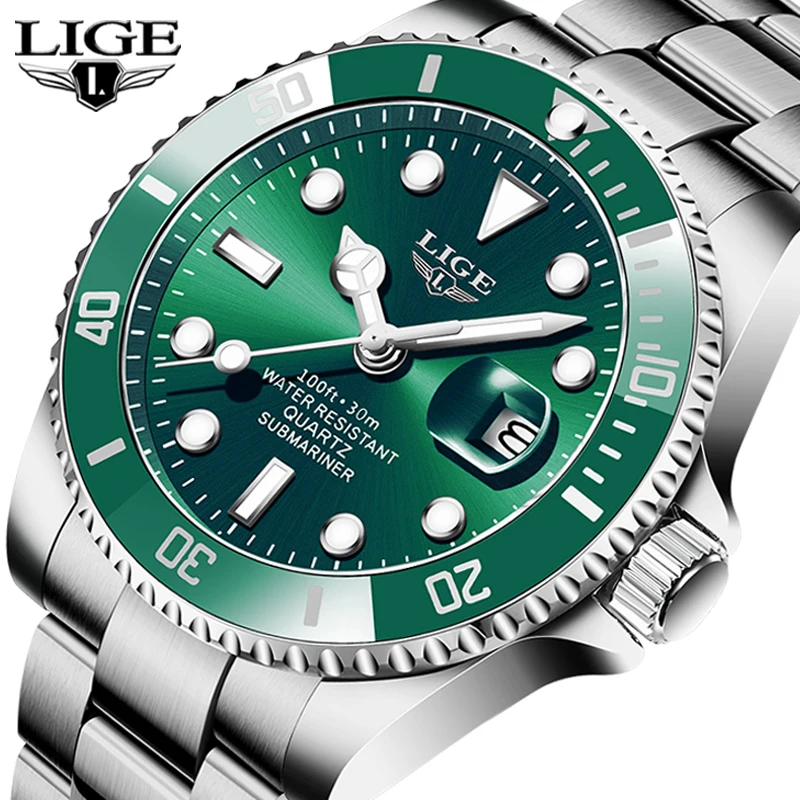 

LIGE 2021 New Mens Watches Top Brand Luxury Fashion Business Watch Men's Stainless Steel Waterproof Wristwatch Relogio Masculino