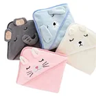 Полотенце с капюшоном для малышей 2 шт., милый халат с животными, супермягкий халат для новорожденных, одеяло для новорожденных мальчиков и девочек