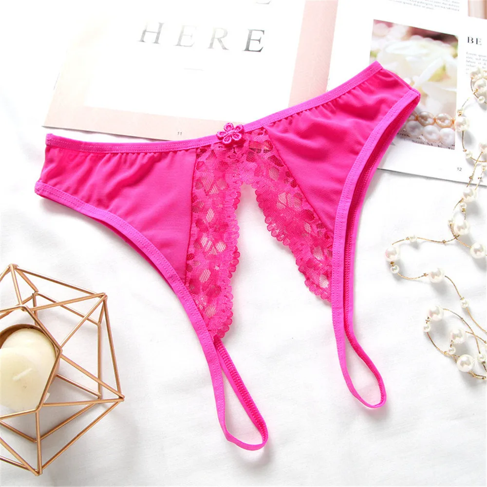 Rose UNWE сексуальные экзотические трусики-стринги женские кружевные трусики без косточек для секса спереди Открытое эротическое белье, порно-костюмы сексуальное ночное белье - Цвет: Rose
