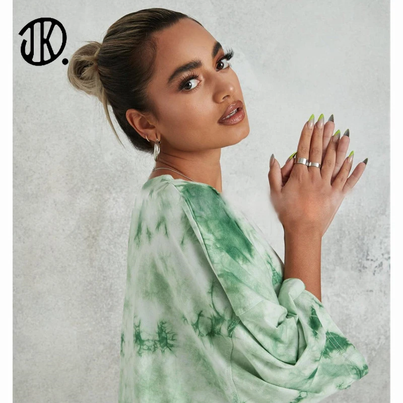 

Women Tie Dye Print Short Sleeve Bodycon Midi Dresses Party Club Maxi Dress Loose O Neck Holiday Wear Lady Casual Dress Vestidos