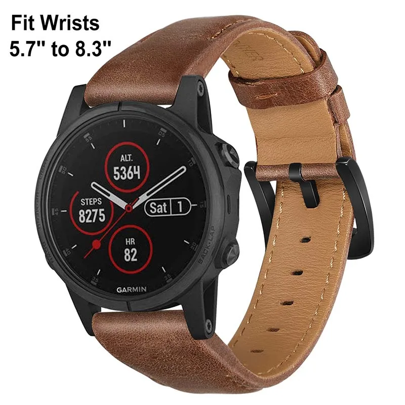 Quick Fit Кожаный ремешок для часов 22 мм для наручных часов Garmin Fenix 6/6 iPad Pro/5/5 Plus/Forerunner 945/935/подход S60/инстинкт ремешок для часов